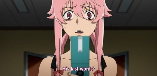 Future Diary yuno gasai shocked e1632950994606