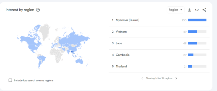 Yua Mikami countries map trends