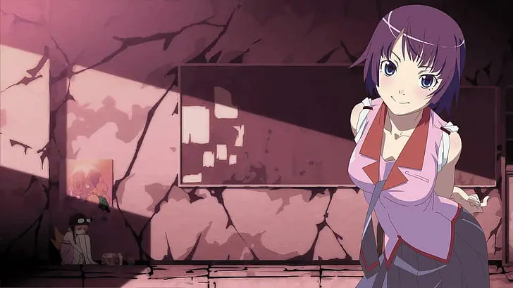 Senjougahara Hitagi Monogatari smiling