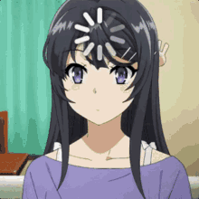 thinking anime girl