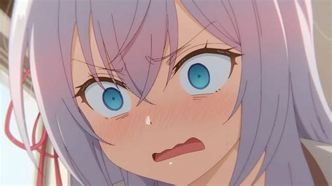 blushing anime girl