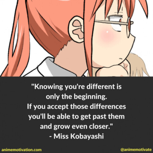 Knowing you're different is only the beginning. If you accept these differences you'll be able to get past them and grow even closer.