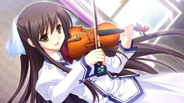 michiru playing violin anime wallpaper