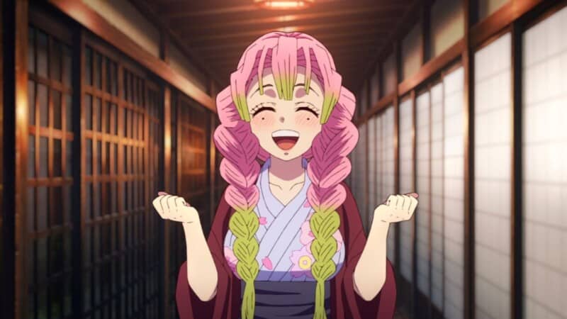 Mitsuri Kanroji happy smiling cute waifu