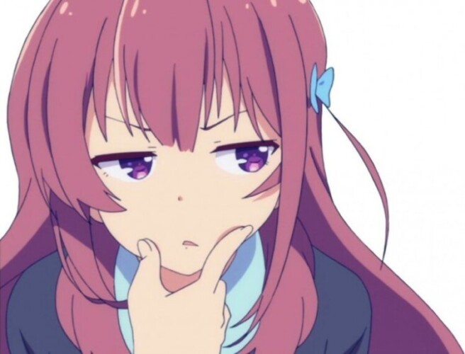 anime girl curious thinking