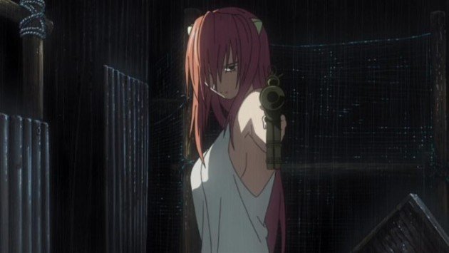 elfen lied lucy holding gun