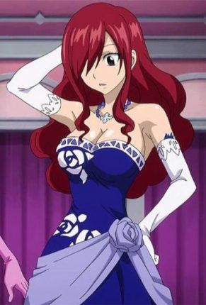 erza scarlet dress hot