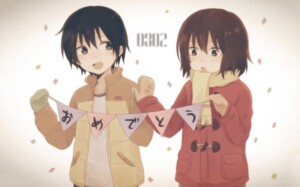 erased anime wallpaper satoru and kayo