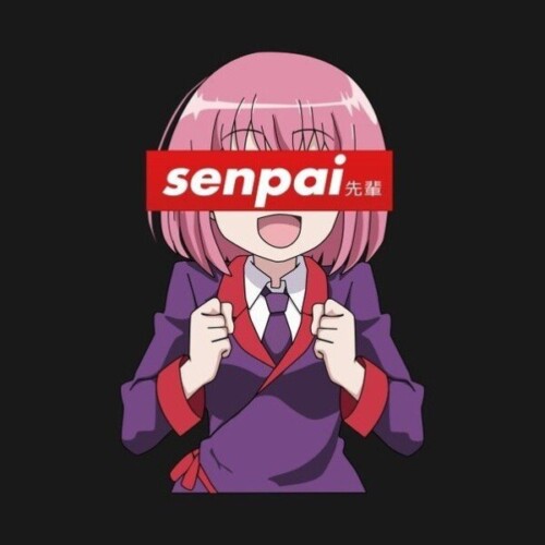 senpai anime pink hair girl