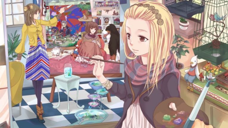 anime girl artist drawing wallpaper 1