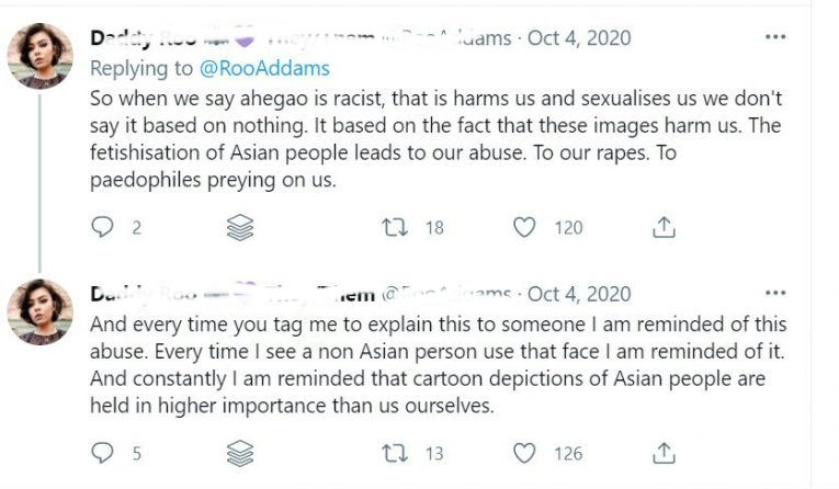 ahegao racist tweets 1