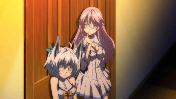 Redo Of Healer setsuna and freya listening behind door