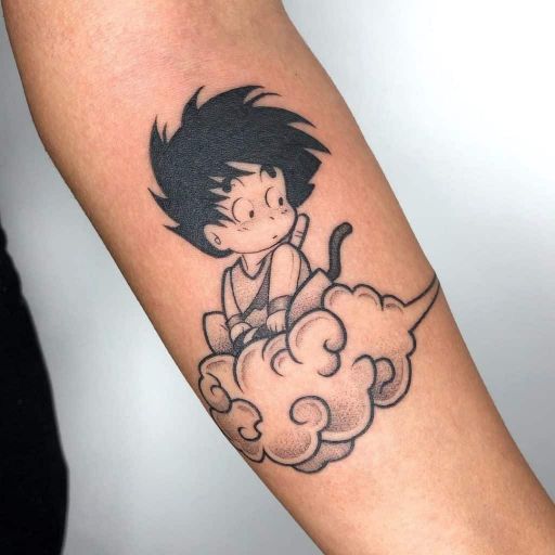 kid goku anime tatoo