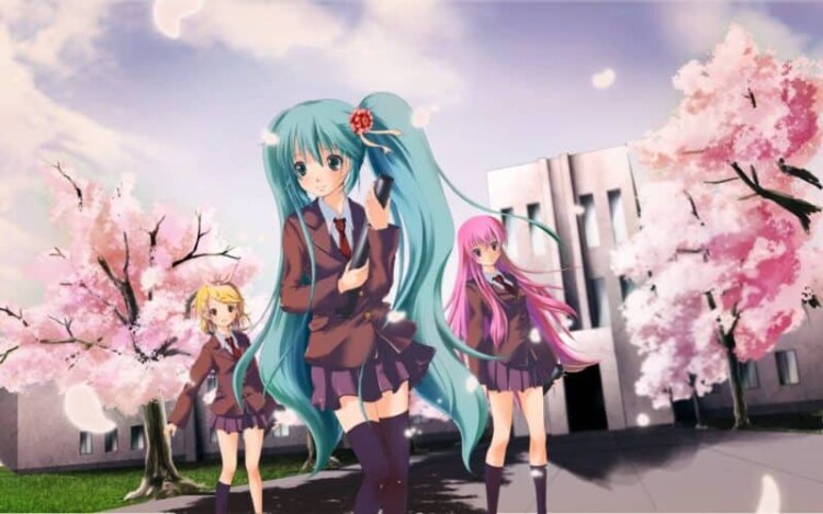 Miku Anime Graduation Wallpaper Art School