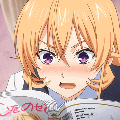 Erina Nakiri blush reading food ars