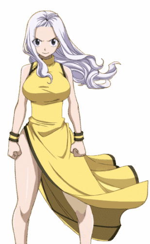 mirajane strauss yellow outfit sexy fairy tail