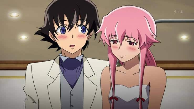 yuno and yuki blushing mirai nikki