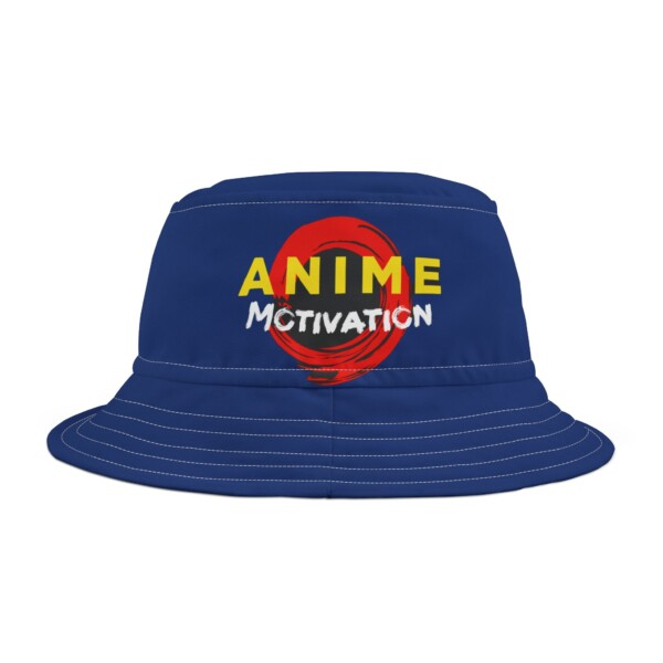 Blue Bucket Hat Anime Motivation Logo Text Design