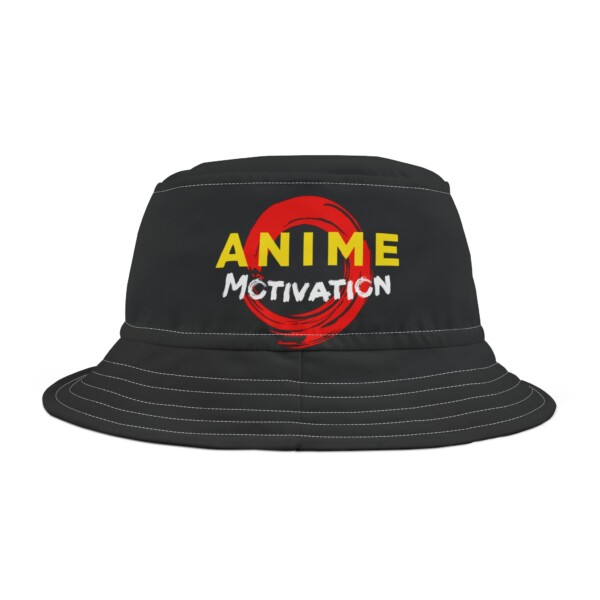 Black Bucket Hat Anime Motivation Logo Text Design