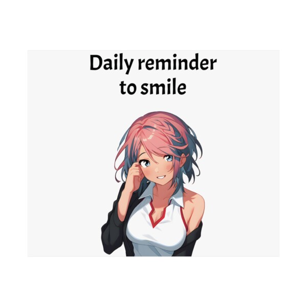 Wall Art Short Haired Cute Girl Anime Motivational Posters Daily Smile