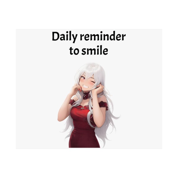 Wall Art White Haired Cute Girl Anime Motivational Posters Daily Smile