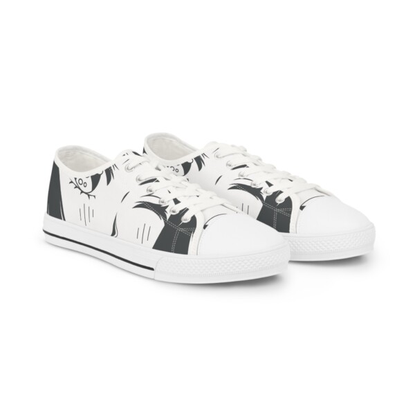 Men's Low Top Sneakers Manga Girl Cute Eyes Black White