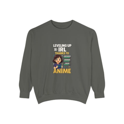 8591679179345282454_2048.jpeg Anime Gamer Sweatshirt Leveling Up IRL Apparel