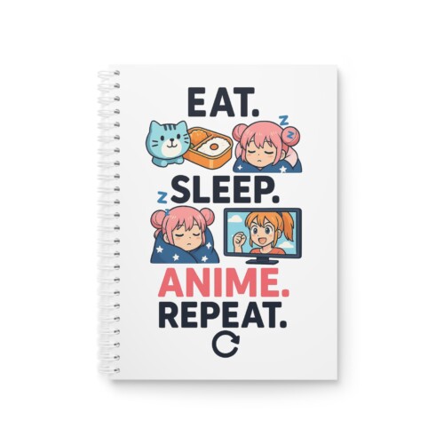 12515352975481198804_2048.jpeg Anime Lover's Spiral Notebook | Eat Sleep Anime Repeat