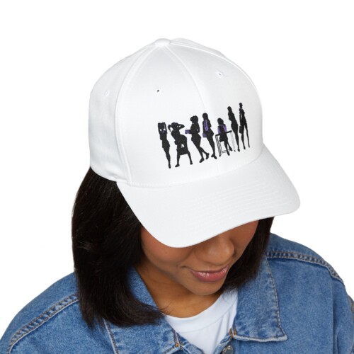Stylish Baseball Cap Anime Girls Art Silhouette