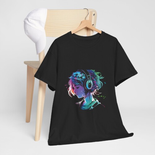 Vibrant Tee Shirt Colorful Anime Graphic Gift for Music Lovers